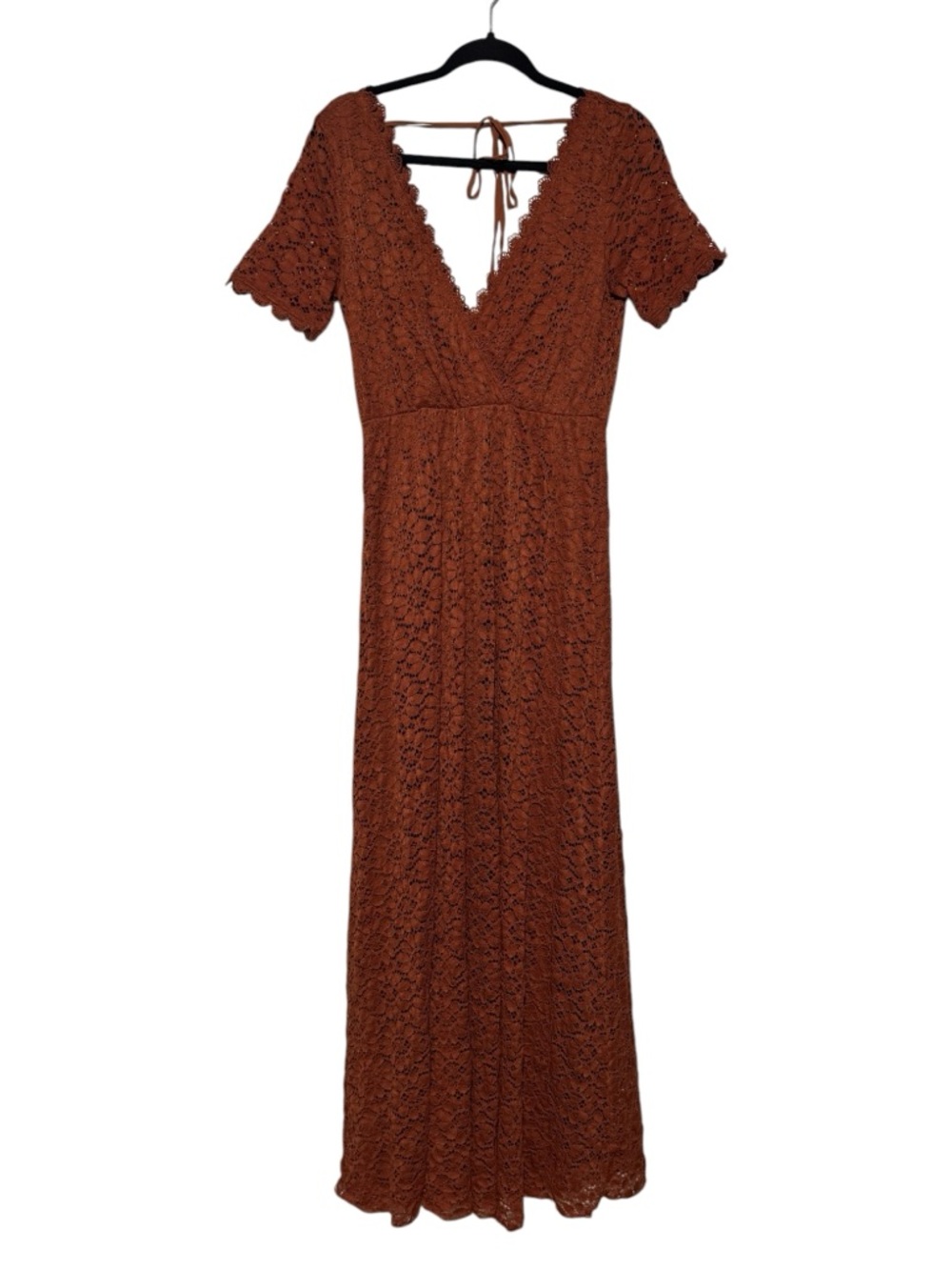Baltic Born Venice Lace Maxi‎ Dress Burnt Orange Fall Wedding Guest Long Floral